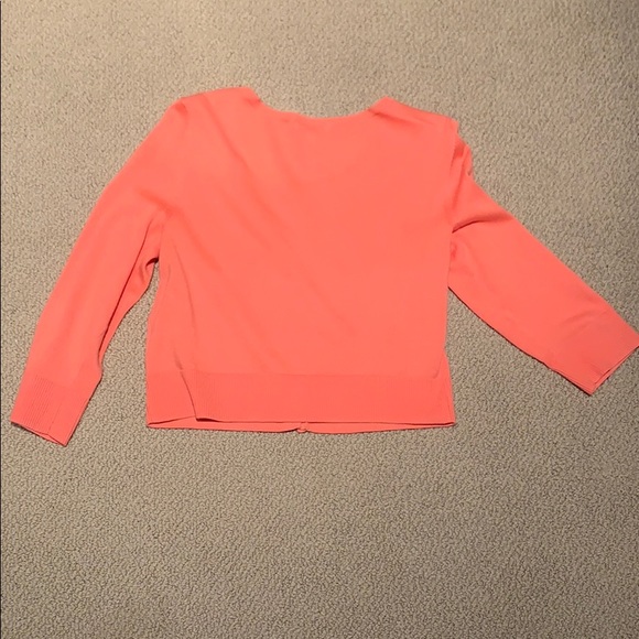 Sherbet orange 3/4 length sleeve cardigan - Picture 3 of 3